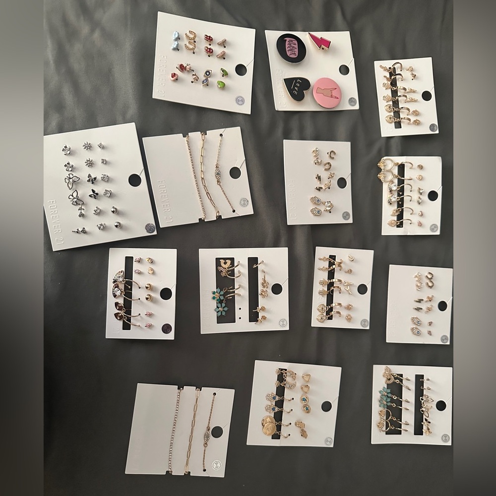 Forever 21 Assorted Gold and Silver Earring Collection